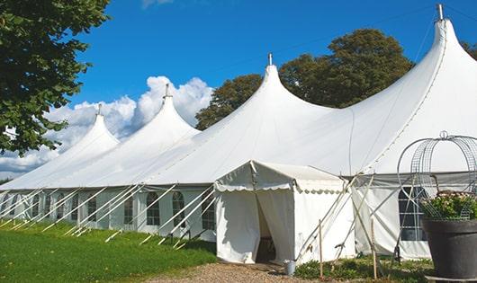 portable restrooms arranged for a special event, providing quick and easy access for attendees in Pala, CA