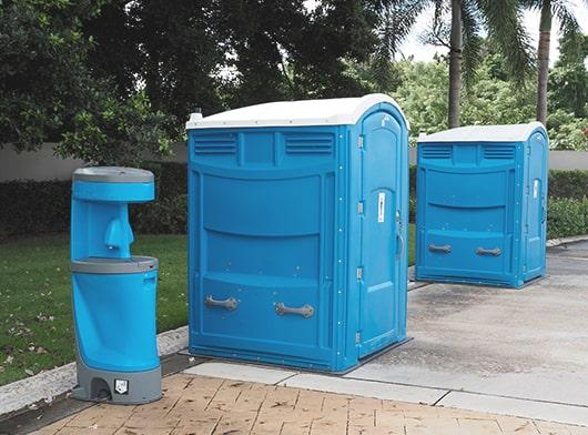 handicap/ada portable toilets include wheels for easy transport, grab bars, and an accessible door